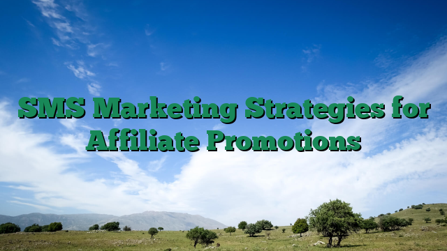 SMS Marketing Strategies for Affiliate Promotions