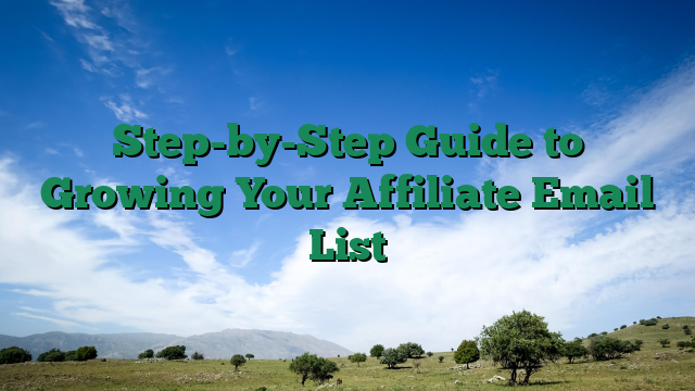 Step-by-Step Guide to Growing Your Affiliate Email List