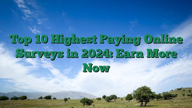 Top 10 Highest Paying Online Surveys in 2024: Earn More Now