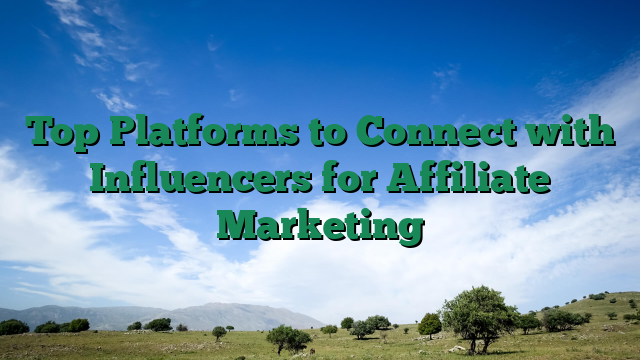 Top Platforms to Connect with Influencers for Affiliate Marketing
